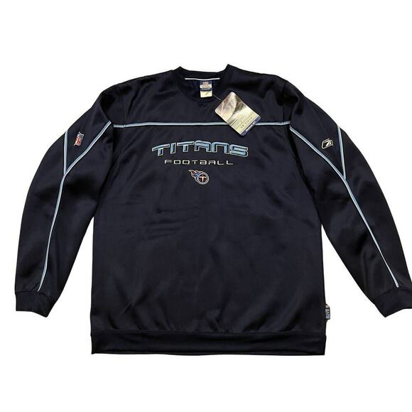 2004 Vintage Reebok Titans Sweatshirt L | NFL On Field Navy Pullover Y2K NWT - Picture 1 of 10